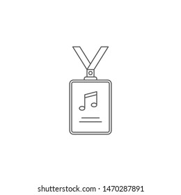 Music staff badge vector icon symbol isolated on white background