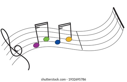 Music staff cleff notation drawing