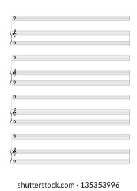 Music Staff Isolated on white Background. Vector EPS10