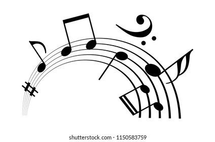 Music Staff Notes Vector Icon Isolated Stock Vector (Royalty Free ...