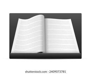 Music staff on a sheet stand on a white background. Vector illustration.