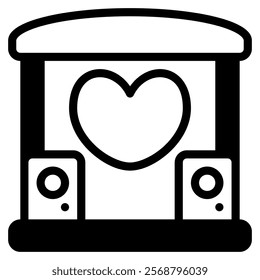 music stage icon with mixed style. Suitable for website design, logo, app, UI and etc. Based on the size of the icon in general, so it can be reduced.