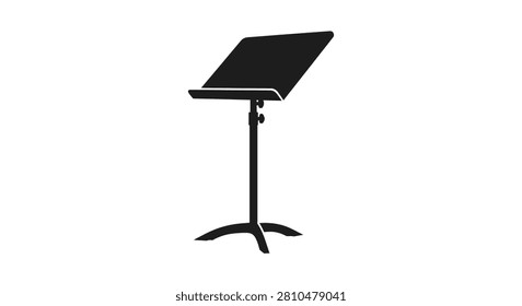 Music stand with adjustable height and angled shelf black silhouette musicstand