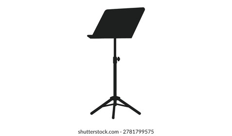 Music stand with adjustable height black silhouette