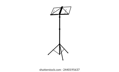 music stand, black isolated silhouette