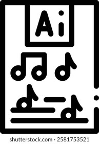 music stand icon. Thin Linear Style Design Isolated On White Background