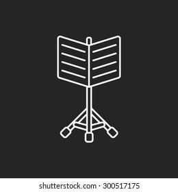 Music Stand Line Icon