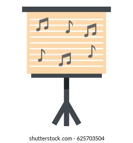 Music Stand With Piano Notes Icon Flat Isolated On White Background Vector Illustration