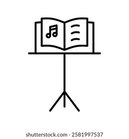 Music stand for scores icon Flat vector set outline