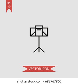 Music Stand Vector Icon, Illustration Symbol