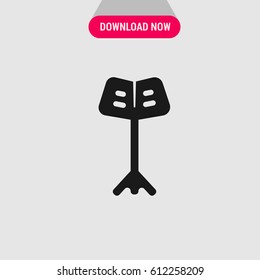 Music Stand Vector Icon, The symbol of stand with musical notes book. Simple, modern flat vector illustration for mobile app, website or desktop app  