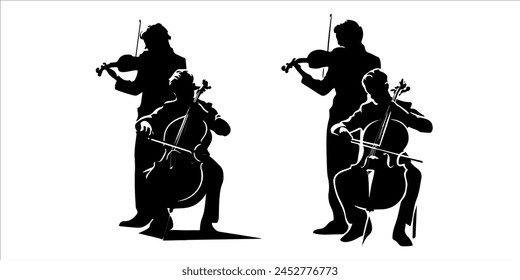 Music Standing Vector Silhouette vector