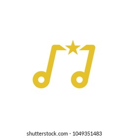 Music star gold. Vector logo template