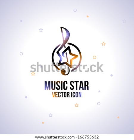 Music star icon. Abstract idea for business identity. Vector illustration.