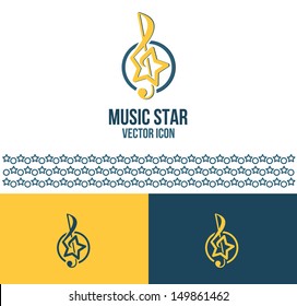 Music Star Logo Idea. Vector Illustration