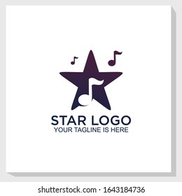 music star logo template design vector