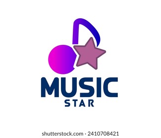 plantilla de diseño de logotipo de icono de estrella de música 