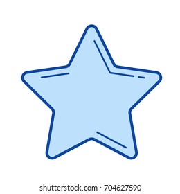 Music star vector line icon isolated on white background. Music star line icon for infographic, website or app. Blue icon designed on a grid system.