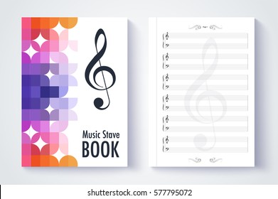 Music stave template, Blank stave note paper. Blank music note page. vector eps10.