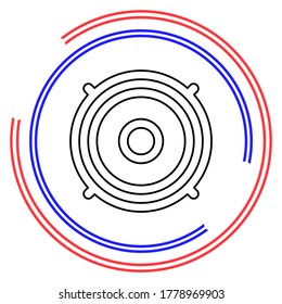 music stereo - vector speaker system, sound equipment illustration. Thin line pictogram - outline editable stroke
