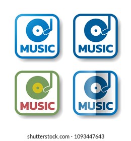 MUSIC stickers. Set of 4 stickers