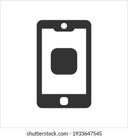 Parada de música en icono móvil, gráficos vectoriales