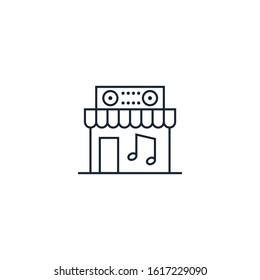 music store creative icon. From Music icons collection. Isolated music store sign on white background