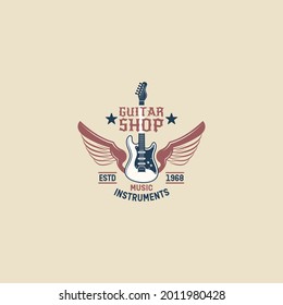 music store emblem simple vector