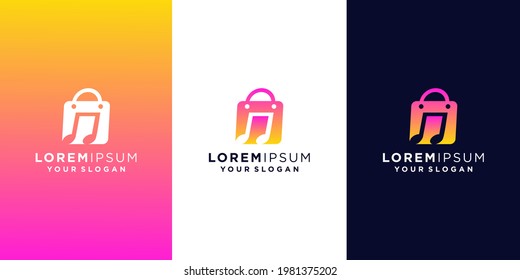 Music store gradient logo design