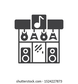 Music store icon. flat simple pictogram. Musical instrument shop vector illustration