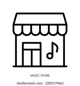 music store icon. Line Art Style Design Isolated On White Background