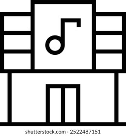 music store icon. Thin linear style design isolated on white background