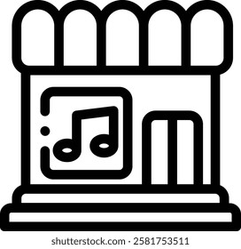 music store icon. Thin Linear Style Design Isolated On White Background