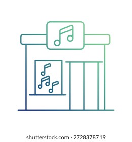 Icono de la tienda de música con fondo blanco Ilustración de stock de Vector
