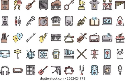 Music store icons High-Quality Vector Icons Collection with Editable Stroke. Ideal for Professional and Creative Projects.