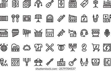 Music store icons High-Quality Vector Icons Collection with Editable Stroke. Ideal for Professional and Creative Projects