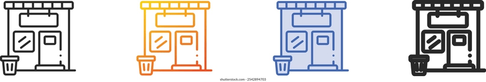 music store icon.Thin Linear, Gradient, Blue Stroke and bold Style Design Isolated On White Background
