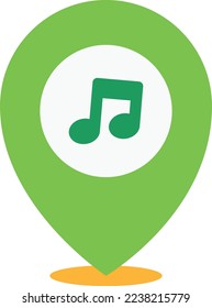 music store location vector flat illustration