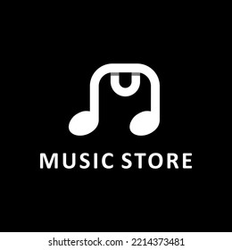  Music Store logo with Note and Shopping bag symbol.