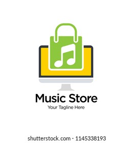Music Store Logo Template Design Vector