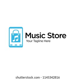 Music Store Logo Template Design Vector