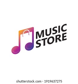 Music store logo template design