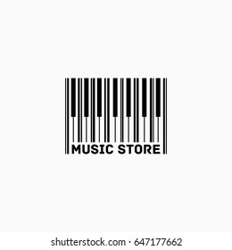 Music store logo template design. Vector illustration.