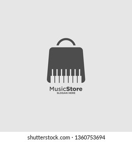 Music Store logo template, vector illustration icon element - Vector