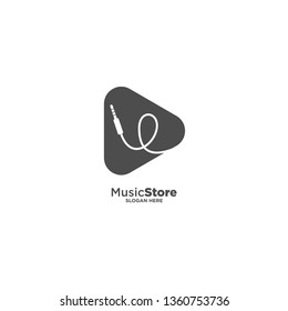 Music Store logo template, vector illustration icon element - Vector