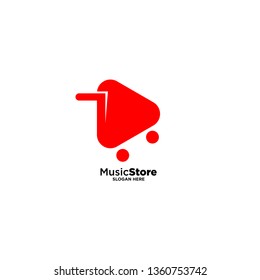 Music Store logo template, vector illustration icon element - Vector