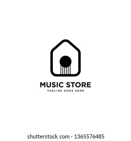 Music Store logo template vector illustration - Vector