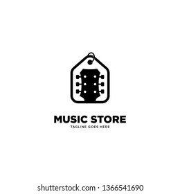 Music Store logo template vector illustration - Vector