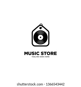 Music Store logo template vector illustration - Vector