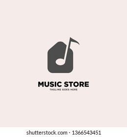 Music Store logo template vector illustration - Vector
